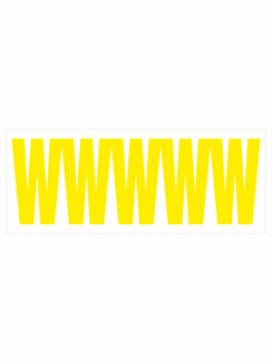 Čísla a písmena - Samolepiace písmena rezana: W (Žlté)