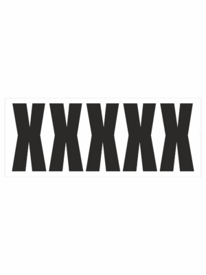 Čísla a písmena - Samolepiace písmena rezana: X (Čierné)