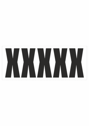 Čísla a písmena - Samolepiace písmena rezana: X (Čierné)