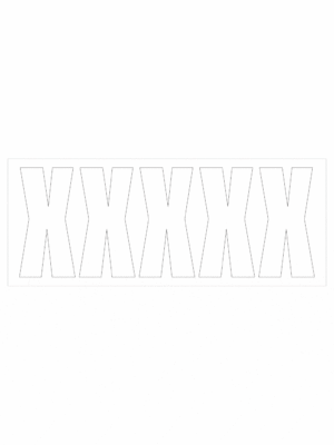Čísla a písmena - Samolepiace písmena rezana: X (Bielé)