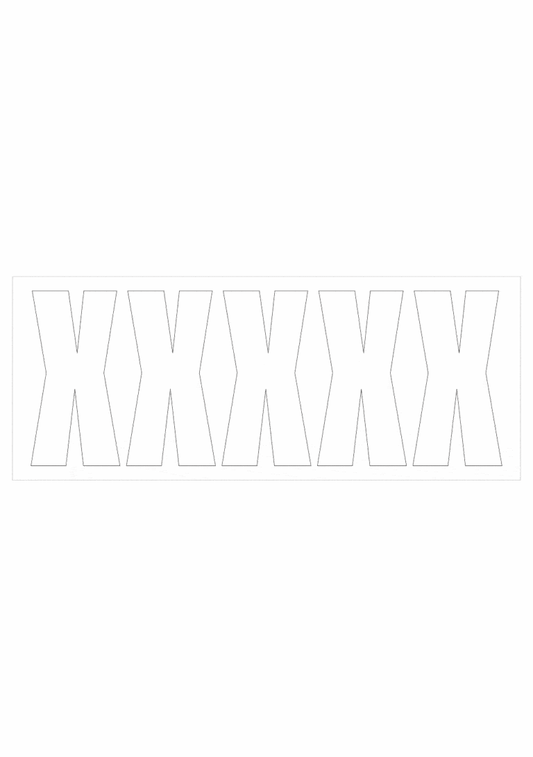 Čísla a písmena - Samolepiace písmena rezana: X (Bielé)