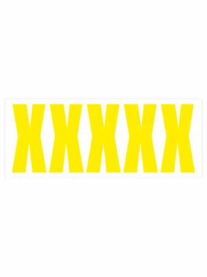 Čísla a písmena - Samolepiace písmena rezana: X (Žlté)