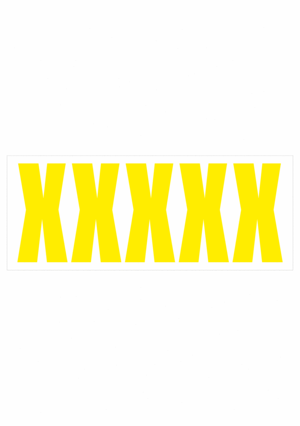 Čísla a písmena - Samolepiace písmena rezana: X (Žlté)