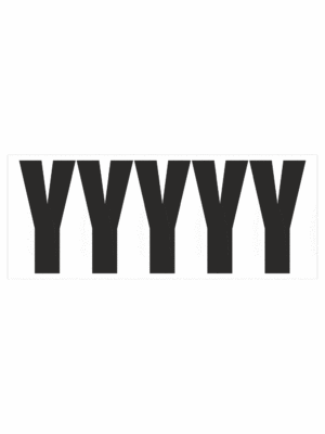 Čísla a písmena - Samolepiace písmena rezana: Y (Čierné)