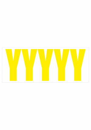 Čísla a písmena - Samolepiace písmena rezana: Y (Žlté)