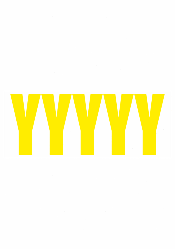 Čísla a písmena - Samolepiace písmena rezana: Y (Žlté)