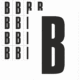 Značky písmen a čísel - Samolepiace tlačené písmeno na bielom podklade: B (Čierne)