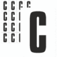 Značky písmen a čísel - Samolepiace tlačené písmeno na bielom podklade: C (Čierne)