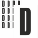 Značky písmen a čísel - Samolepiace tlačené písmeno na bielom podklade: D (Čierne)