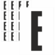Značky písmen a čísel - Samolepiace tlačené písmeno na bielom podklade: E (Čierne)