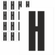 Značky písmen a čísel - Samolepiace tlačené písmeno na bielom podklade: H (Čierne)