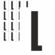 Značky písmen a čísel - Samolepiace tlačené písmeno na bielom podklade: L (Čierne)