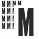 Značky písmen a čísel - Samolepiace tlačené písmeno na bielom podklade: M (Čierne)