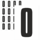 Značky písmen a čísel - Samolepiace tlačené písmeno na bielom podklade: O (Čierne)