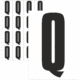 Značky písmen a čísel - Samolepiace tlačené písmeno na bielom podklade: Q (Čierne)