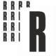 Značky písmen a čísel - Samolepiace tlačené písmeno na bielom podklade: R (Čierne)