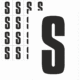Značky písmen a čísel - Samolepiace tlačené písmeno na bielom podklade: S (Čierne)