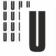 Značky písmen a čísel - Samolepiace tlačené písmeno na bielom podklade: U ( Čierne)