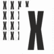 Značky písmen a čísel - Samolepiace tlačené písmeno na bielom podklade: X ( Čierne)