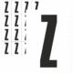 Značky písmen a čísel - Samolepiace tlačené písmeno na bielom podklade: Z ( Čierne)