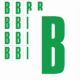 Značky písmen a čísel - Samolepiace tlačené písmeno na bielom podklade: B (Zelené)