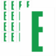 Značky písmen a čísel - Samolepiace tlačené písmeno na bielom podklade: E (Zelené)