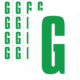 Značky písmen a čísel - Samolepiace tlačené písmeno na bielom podklade: G (Zelené)