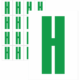 Značky písmen a čísel - Samolepiace tlačené písmeno na bielom podklade: H (Zelené)