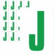 Značky písmen a čísel - Samolepiace tlačené písmeno na bielom podklade: J (Zelené)