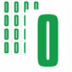 Značky písmen a čísel - Samolepiace tlačené písmeno na bielom podklade: O (Zelené)