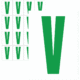 Značky písmen a čísel - Samolepiace tlačené písmeno na bielom podklade: V (Zelené)