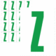 Značky písmen a čísel - Samolepiace tlačené písmeno na bielom podklade: Z (Zelené)