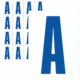 Značky písmen a čísel - Samolepiace tlačené písmeno na bielom podklade: A (Modré)