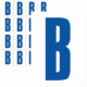 Značky písmen a čísel - Samolepiace tlačené písmeno na bielom podklade: B (Modré)