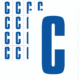 Značky písmen a čísel - Samolepiace tlačené písmeno na bielom podklade: C (Modré)