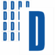 Značky písmen a čísel - Samolepiace tlačené písmeno na bielom podklade: D (Modré)