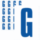 Značky písmen a čísel - Samolepiace tlačené písmeno na bielom podklade: G (Modré)