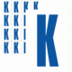 Značky písmen a čísel - Samolepiace tlačené písmeno na bielom podklade: K (Modré)