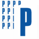 Značky písmen a čísel - Samolepiace tlačené písmeno na bielom podklade: P (Modré)