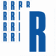 Značky písmen a čísel - Samolepiace tlačené písmeno na bielom podklade: R (Modré)