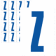 Značky písmen a čísel - Samolepiace tlačené písmeno na bielom podklade: Z (Modré)