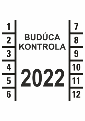 Kontrolné a kalibračné značenie - Kontrolný štítok: Budca kontrola 2022 (Biela)
