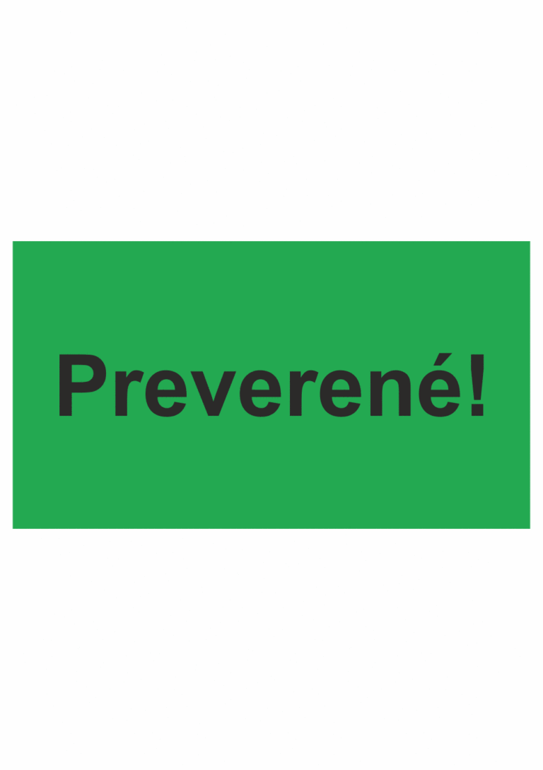 Kontrolné a kalibračné značení - Štítok kvality a organizacie: Preverené!