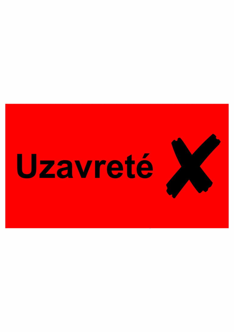 Kontrolné a kalibračné značení - Štítok kvality a organizacie: Uzavreté + Symbol