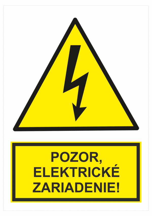 Elektro značenie - Elektro výstrahy: Pozor, elektrické zariadenie!