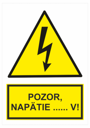 Elektro značenie - Elektro výstrahy: Pozor, napätie .... V!