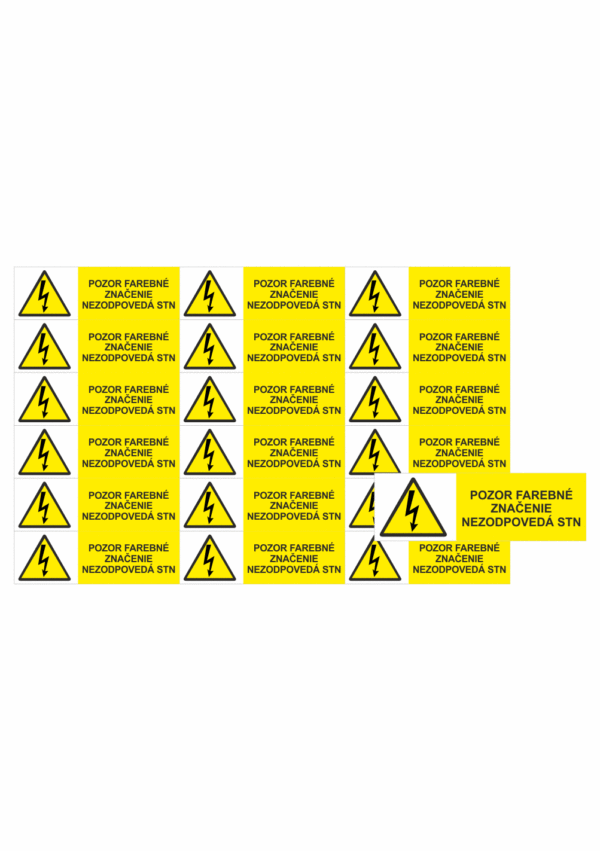 Elektro značenie - Symboly a aršíky: Pozor! Farebné značenie neodpovída STN