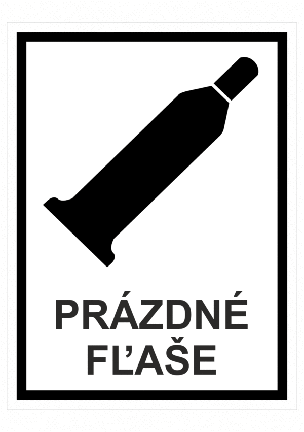 Označenie obalov nebezpečných látok - Tlakové nádoby a plyny: Prázdné fľaše (Text + Symbol)