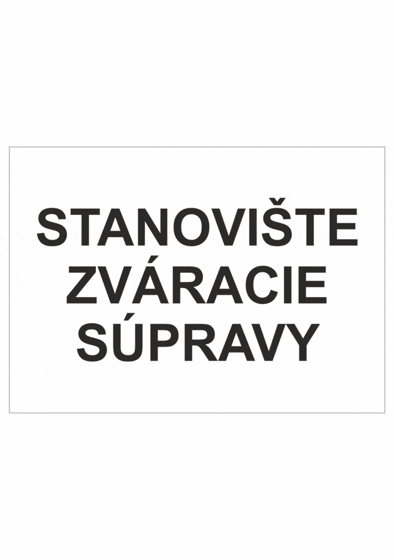 Označenie obalov nebezpečných látok - Tlakové nádoby a plyny: Stanoviště zváracie súpravy (Text)