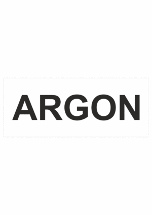 Označenie obalov nebezpečných látok - Tlakové nádoby a plyny: Argon (Text)
